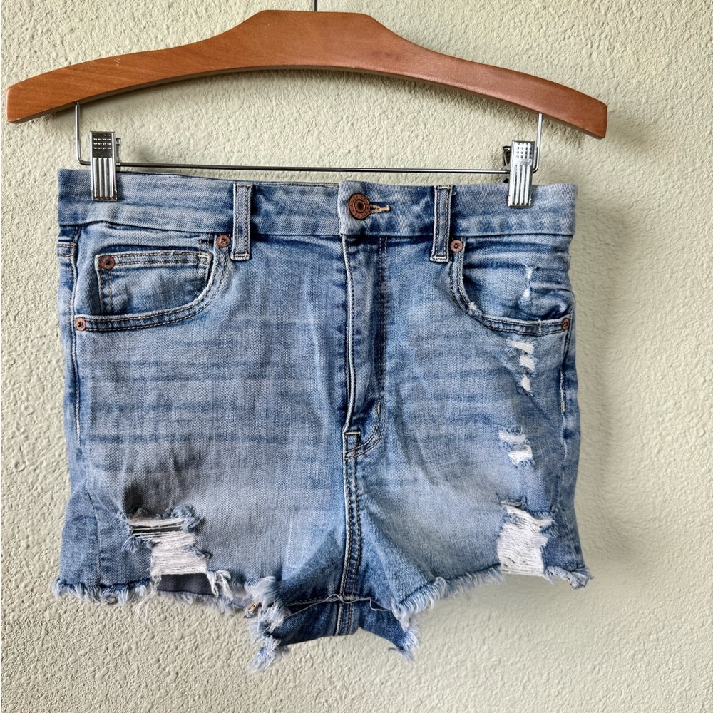 American Eagle Outfitters Blue Jean  High-Waist Shorts